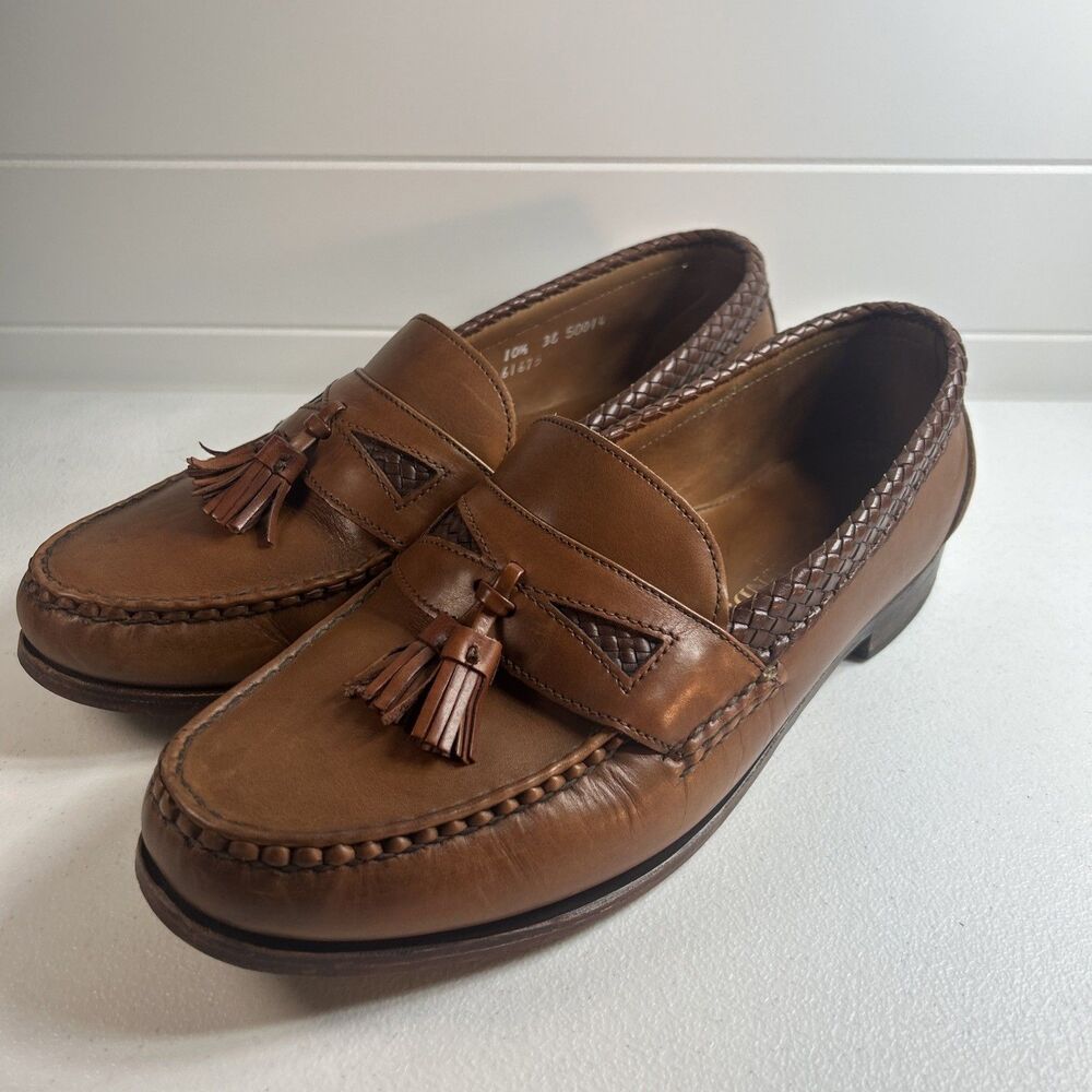 Allen Edmonds Men’s Shoes Size 10.5 EEE Tassel Loafers USA Made Brown Braided - Picture 11 of 12